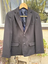 IZOD Boy's Sz 12 Reg Black Blazer Sport Coat Lined 2 Button Formal Dressy Prep