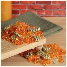 Pumpkin and Oak Leaf Autumn Fall or Everyday Acrylic Table Scatter Bowl Filler