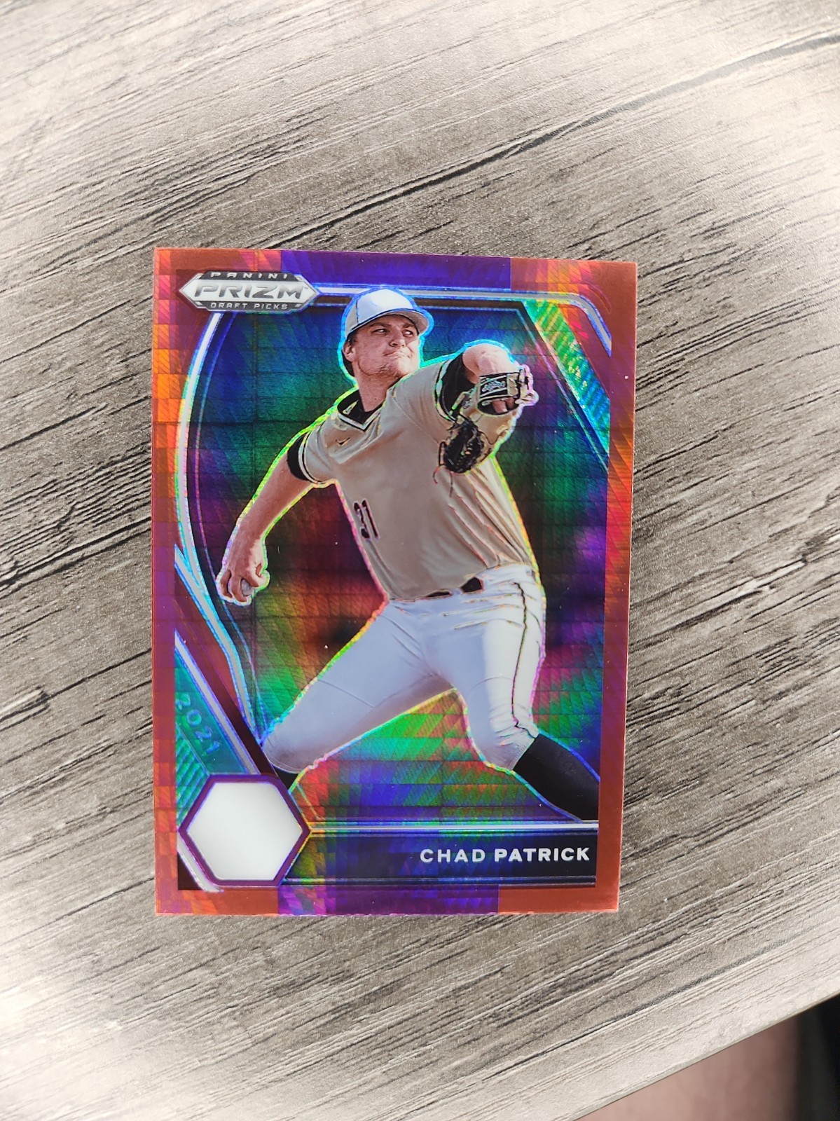 2021 Panini Prizm Draft Picks - Chad Patrick #PDP107 Red & Purple Hyper Prizm...