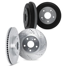Genuine DFC Brake Rotors and Drums - Drilled & Slotted - Silver 7004-40124