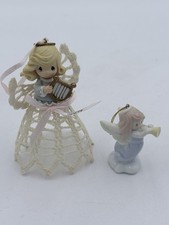 Precious Moments Graced Lace Angel Christmas Ornament 2004  Porcelain Angel 96  