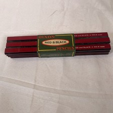FULL PACK Vintage 1940's Carpenter Pencils Dixon Red and Black 998-H Hard NOS