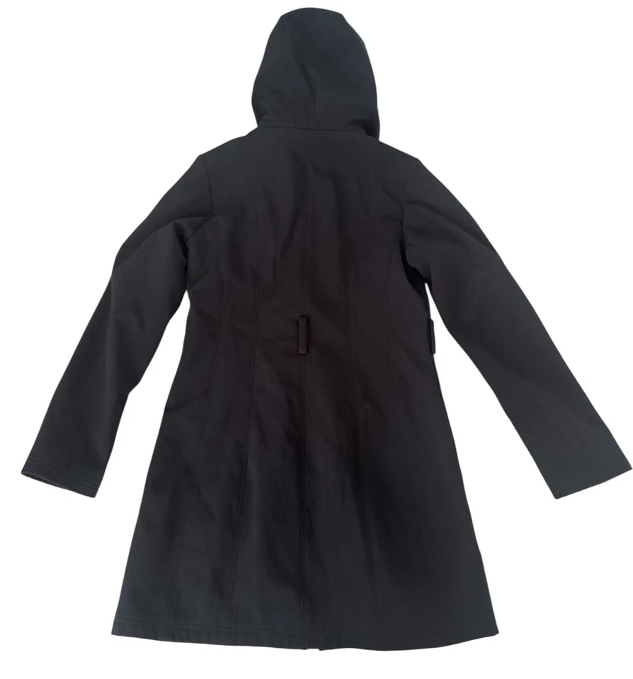 Ellen Tracy 全拉链女式雨衣连衣裙黑色 XS 码风衣 — 第 2/3 张图片