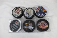 Lot of 6 AHL All Star Classic Sher-Wood Game Pucks 1999-2012