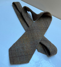 Vintage Tie Pure New Wool Mens Tweedmill Brown Tartan made in Britain 54” x 3”