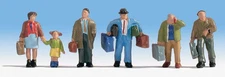 Walthers SceneMaster HO Scale Figures/People Travelers with Luggage (5-Pack)