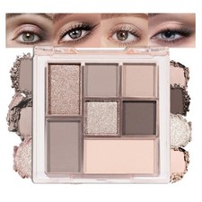 Nude Brown 7Colors Eyeshadow Makeup Palette with Mirror,Natural Neutral Eye S...