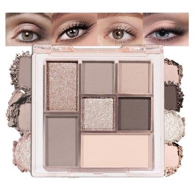 Nude Brown 7Colors Eyeshadow Makeup Palette with Mirror,Natural Neutral Eye S...