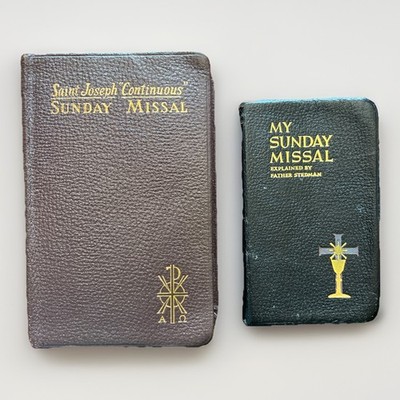 2 VTG Catholic Missals St Joseph Continuous Sunday Missal & Father Stedman