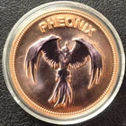 2025 1 Oz .999 FINE COPPER COLORIZED *PHEONIX* ROUND "MYTHICAL CREATURES SERIES"