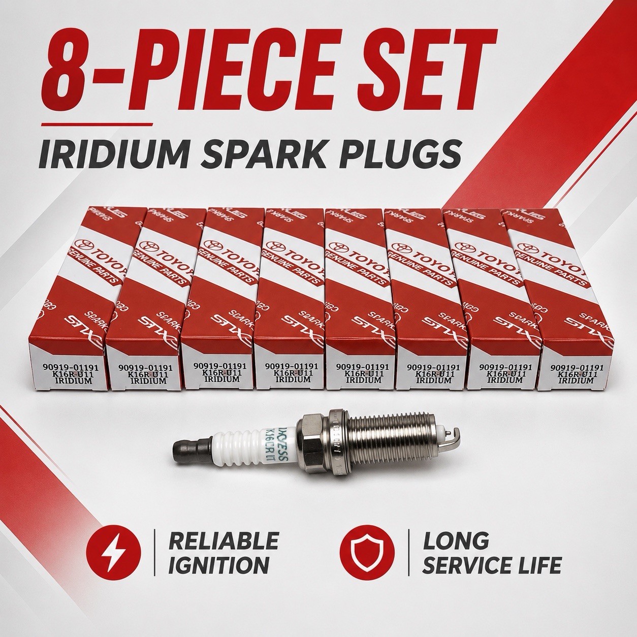 8PCS OEM DENSO 90919-01191 Spark Plugs For Toyota Tundra Lexus 4.6L 5.7L