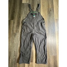 Liberty Overalls Mens 42x30 Brown Canvas Bib Carpenter Workwear Dungarees