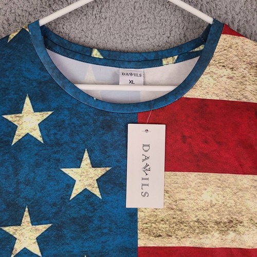 Camisa para hombre Dawils XL bandera americana patriótica manga corta 4 de julio nueva con etiquetas - Imagen 3 de 11