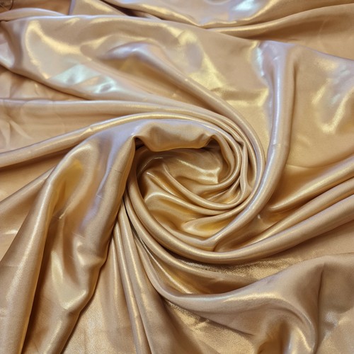 Gold Shimmer Foil Charmeuse Satin Shinny Material PU Craft Dress Drape Fabric 58 - Picture 13 of 15
