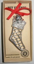 Pet Friends Jewelry Kitten in Stocking Pin Converts to Ornament  New in Box