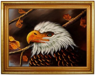 Ölbild Weißkopfseeadler, Adler, Eagle handgemalt,Ölgemälde Bild,Gemälde F30x40cm