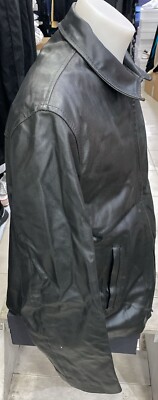 Bayside Men's Leather Jacket Size XL Black LLE22 | eBay