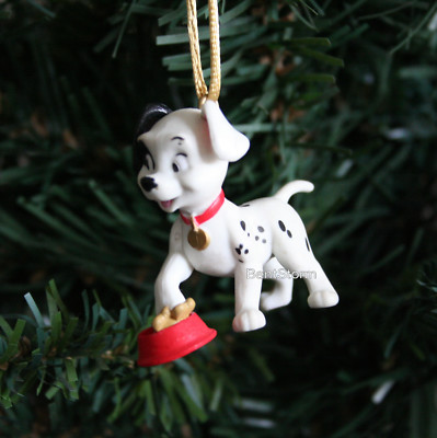 NEW CUSTOM Disney 101 DALMATIANS PATCH DOG with dog bowl Christmas Ornament PVC 