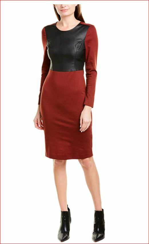 BCBGMAXAZRIA women dress FMQ6252794-987 burgandy faux leather sz S $198 BCBGMAXAZRIA women dress FMQ6252794-987 burgandy faux leather sz S $198