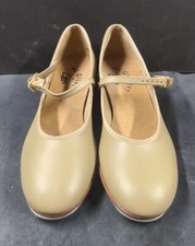 Leo Al Gilbert Tap Dance Shoes Tan Girls or Women's Size 5.5M with 1" Heel