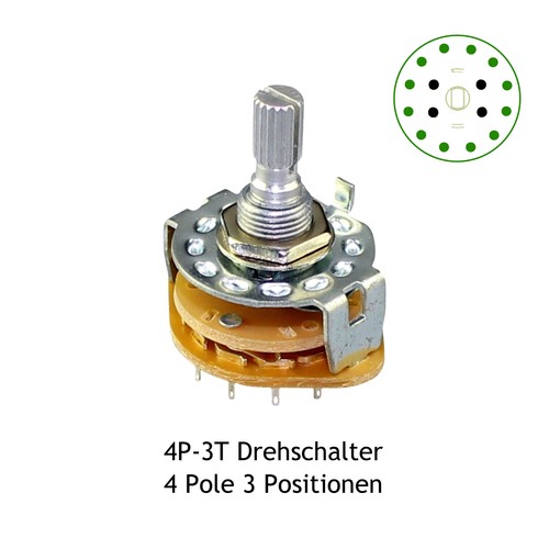 1 - 6 Pole Stufenschalter Drehschalter Schalter 2-12 Positionen 250V / 0,3A  - Bild 6 von 7