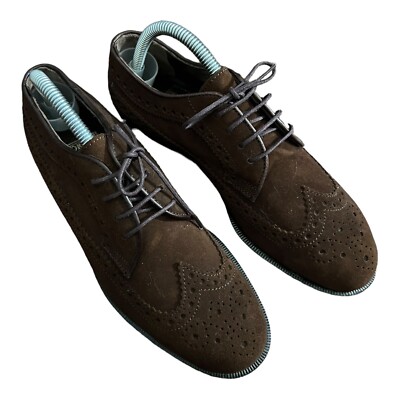 George Hogg Women's Suede Oxford Dress Shoes Brown Wingtip 38 1/2
