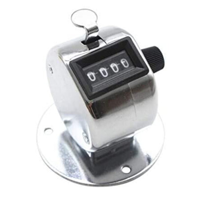 4 Digit Number Dual Clicker Golf Hand Tally Counter metal case with base 