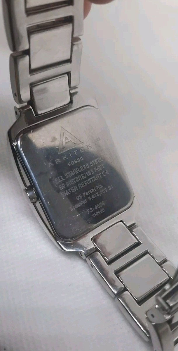 F.S world様 RARE & RUNNING! Fossil CHECKERED CREAM Mens Watch Steel Band