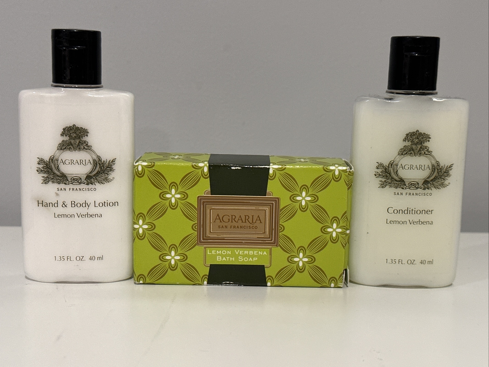 (3) Agraria Lemon Verbena Travel Size Conditioner, Body Lotion & Bath