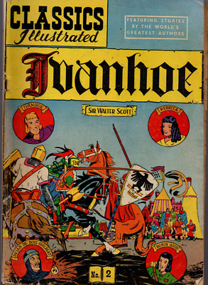 Classics Illustrated Ivanhoe by Sir Walter Scott {1945) Great #2 Very Good