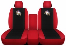 Red Black Front Truck Seat Covers Fit 2004-2012 Gmc Sierra Truck 40-20-40 Seat