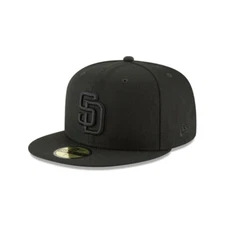 New Era San Diego Padres Men's Black/ Black 59FIFTY Fitted Hat MLB Cap