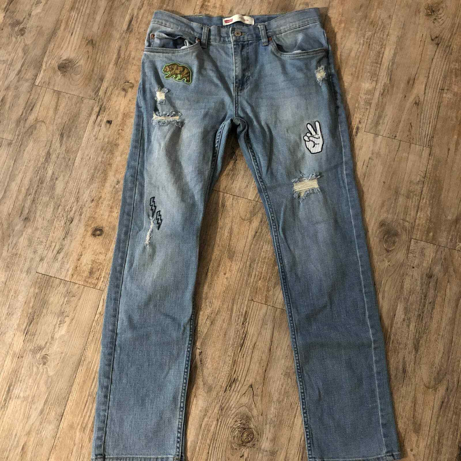 Levi's Mens 511 slim jeans patches embroidered 29x29 Gem