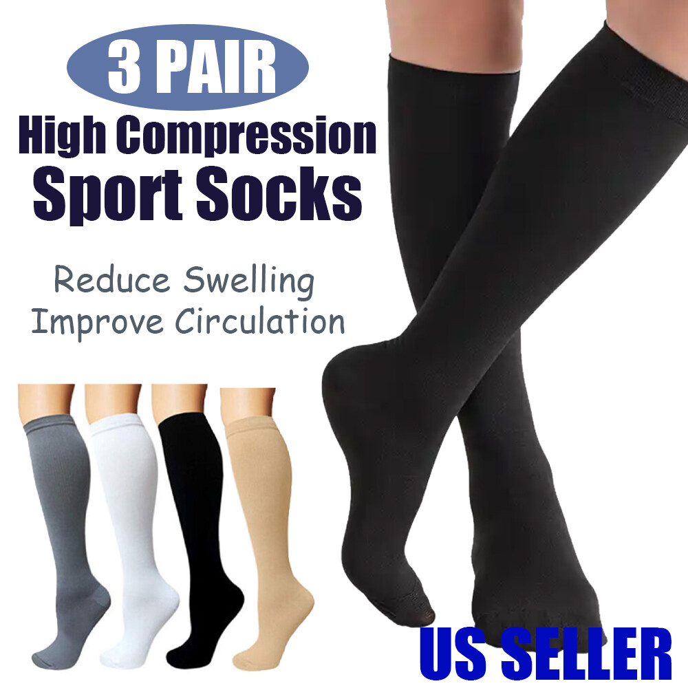 Knee High 15-20mmHg Graduated Compression Socks for Nurses & Pregnancy US