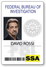 CRIMINAL MINDS DAVID ROSSI NAME BADGE PROP HALLOWEEN COSPLAY MAGNET BACK