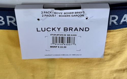 Lucky Brand Boy’s Boxer Briefs Size XL 2 Pc Set (16/18) Blue Yellow NWT - Picture 11 of 11
