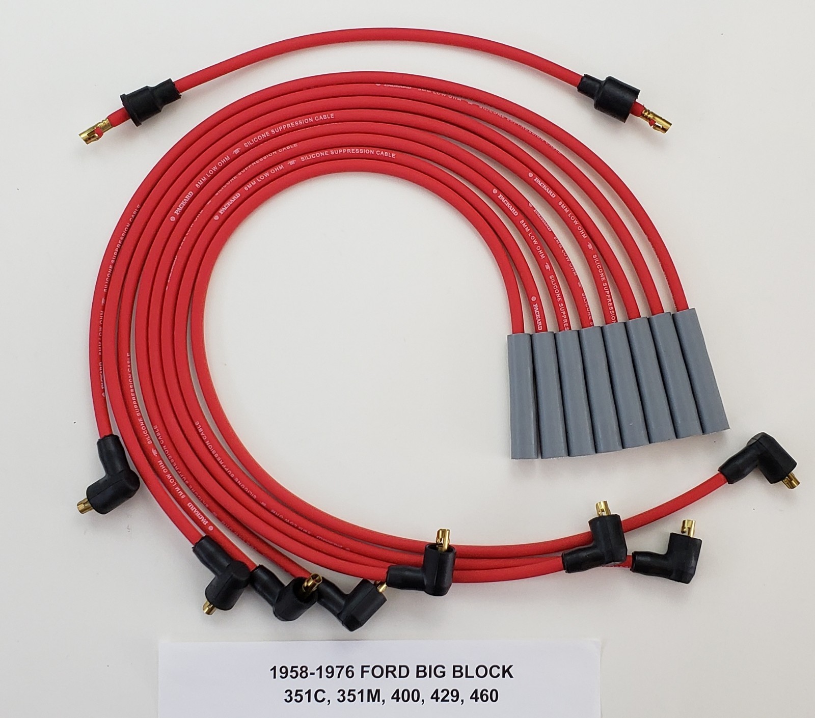 HEI Distributor & 8.5mm Spark Plug Wire Set For Ford 351C 351M 400 429 460 Engines - Black