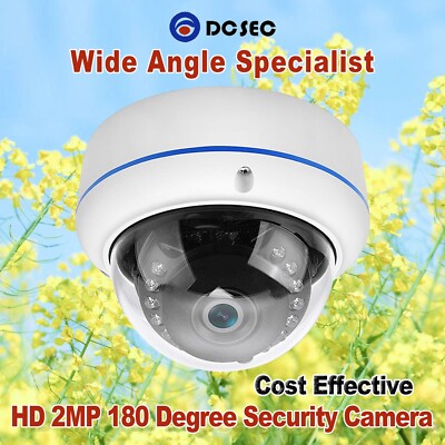 HD 1080P 2MP 180 Degree Wired Wide Angle Dome Security Camera Outdoor AHD Analog