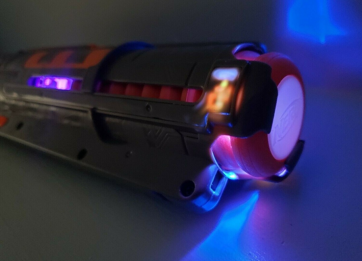 NERF Vortex Lumitron Blaster + Firefly Tech LIGHT IT UP Magazine +