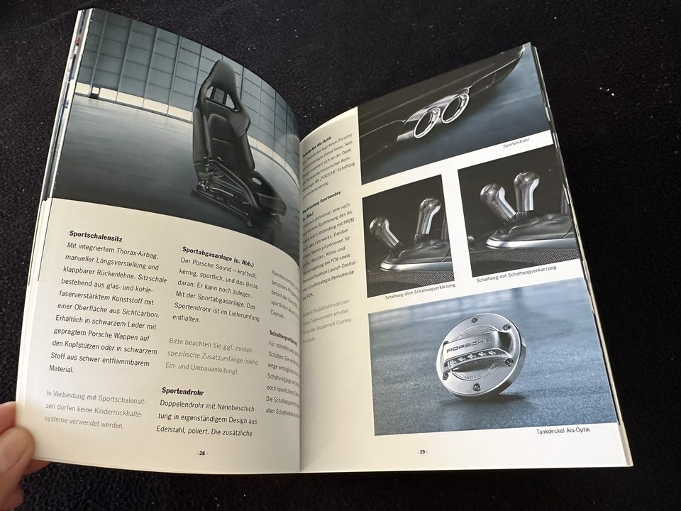 2012 2013 Porsche Cayman & S Tequipment GERMAN Brochure Accessories 987