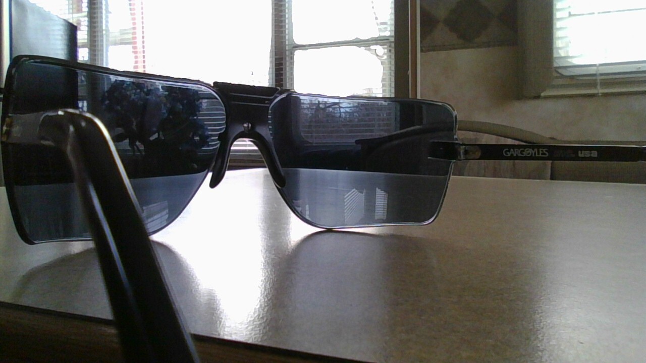 1980's Gargoyle Sunglasses Blue Lens with Black Nosepiece and Black