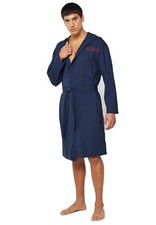 New Hugo Boss mens blue stretch designer dressing gown kimono jedi robe Medium