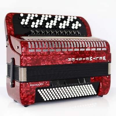 NEW 5 Rows Weltmeister Romance 874 Germany B Griff Button Accordion 120 Bass
