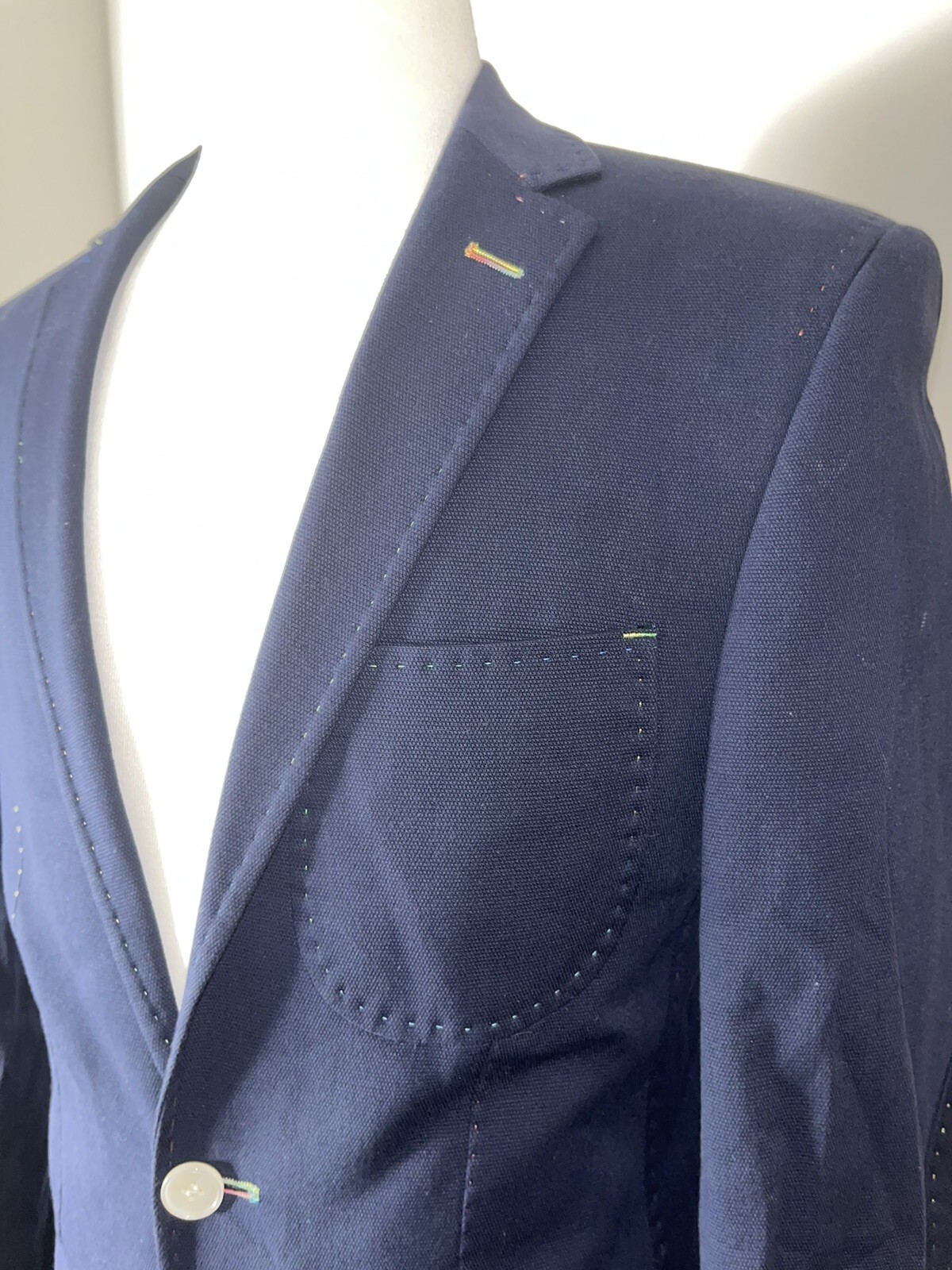 Men NAVYBOOT Elbow patch Hand stitched Blazer 38R - image 11