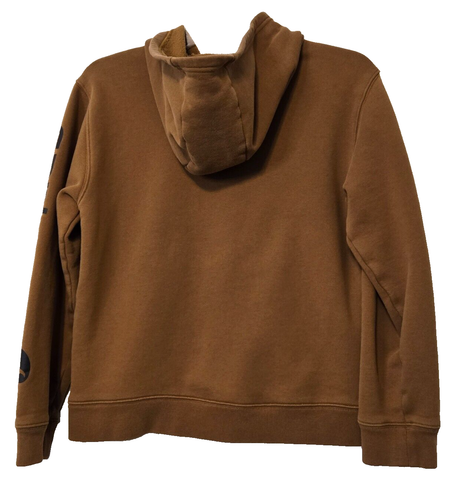 Carhartt Hoodie Kids Large 14/16 Boys Girls Spell Out Logo Pocket Tan Classic - Picture 2 of 9