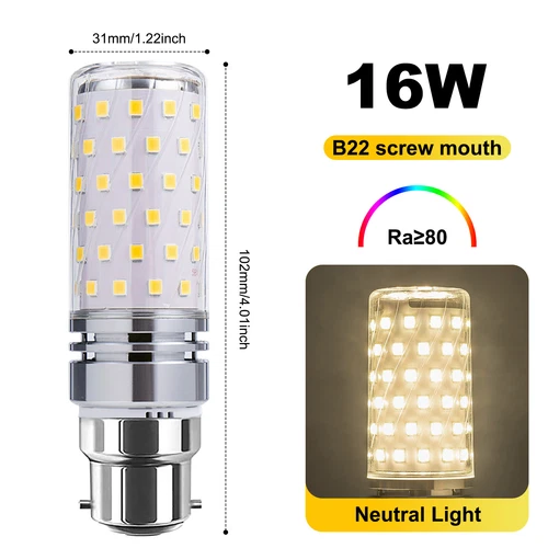 LED Corn Bulb E27 E14 B22 E12 B15 E17 12/16W 2835 60/80SMD Globe Lamp Spot Light - Picture 59 of 63