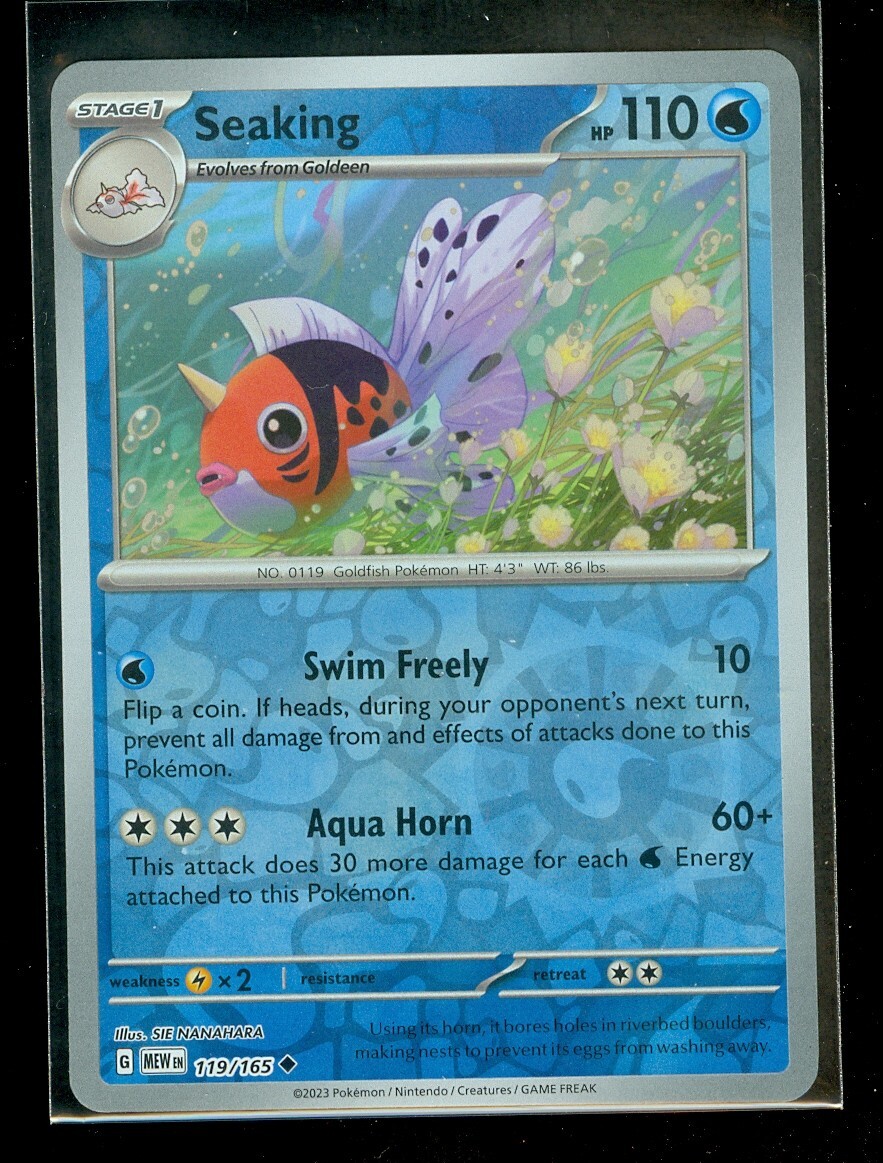 Pokemon SEAKING 119/165 Pokemon 151 - Rev Holo - - MINT