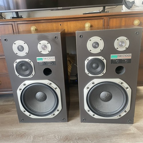 Vintage Sansui PM-C100ii 4 Way 4 Speaker System Pair Tested Great Condition RARE