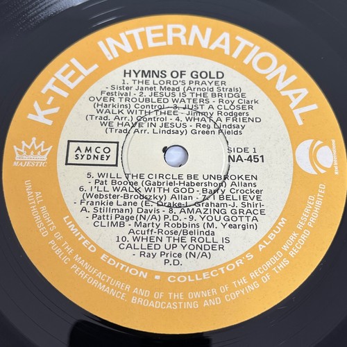 K-Tel Hymns Of Gold 20 Great Artists and 20 Golden Hymns 12" Vinyl NA-451 - Picture 3 of 5