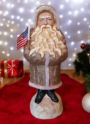 RARE Ragon House Gold German Style Belsnickle Patriotic Santa With